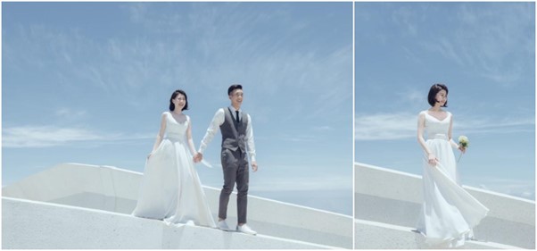 藍白色鹽系婚紗照
